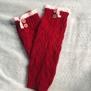Red Leg Warmers with White trim